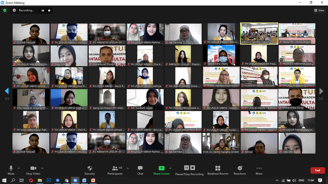 Dukung Program MBKM FH UNIDA Bogor lakukan Pertukaran Mahasiswa dengan FH UNSUR Cianjur